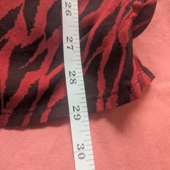 Red Zebra Print Button Top - Picture 6 of 6